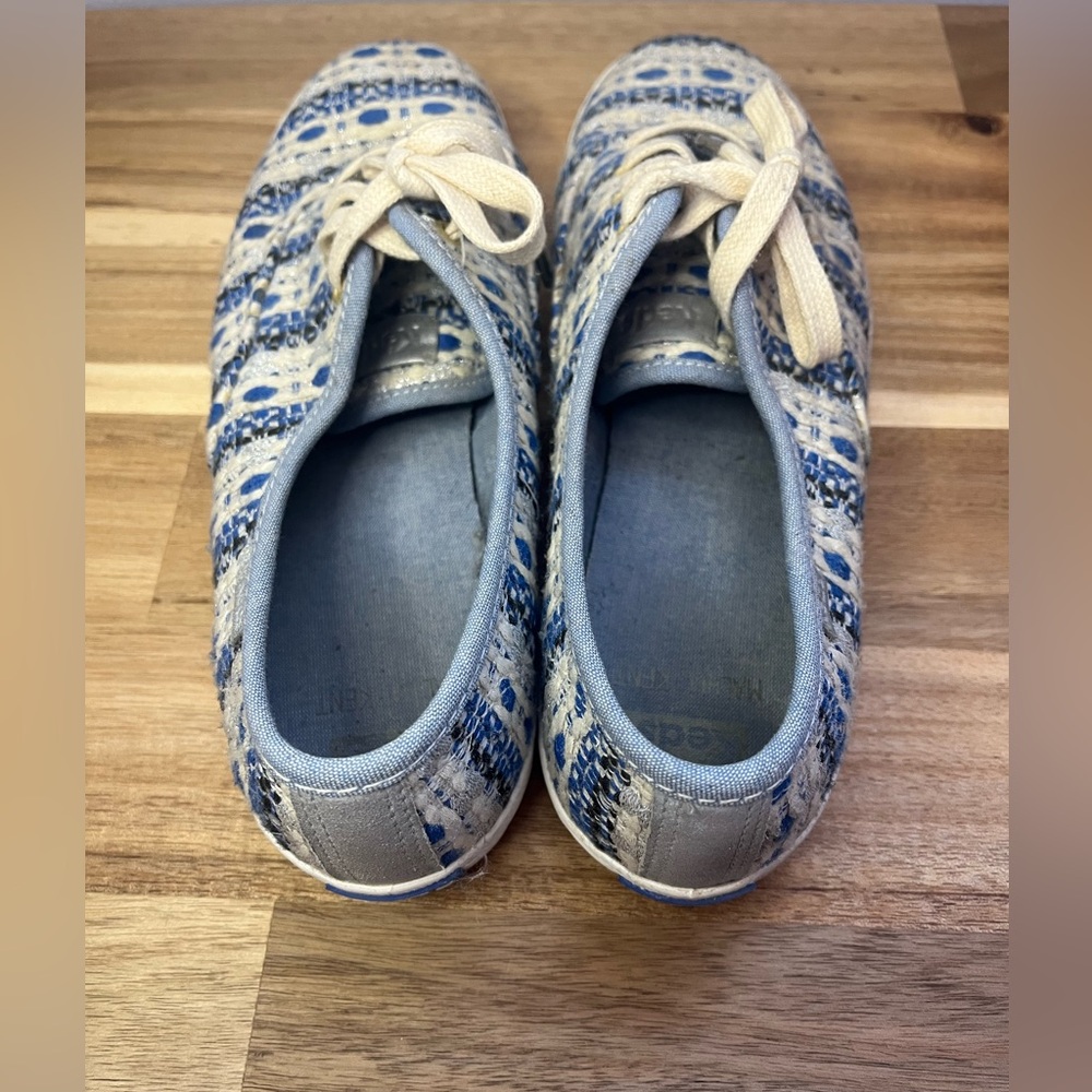Blue and White woven keds